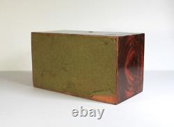 Vintage Rosewood Grain Paint POKER CHIP BOX SET Bakelite Chips Caddy Wood
