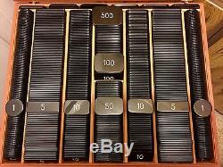 Vintage Set 710 European Poker Chips Plaques Markers CountersVGC