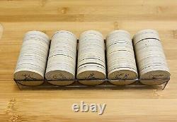 Vintage Set of 100 Elks Lodge BPOE #2398 Off White Clay Poker Chips RARE