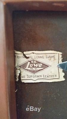 Vintage Set of Lowe Clay Poker Chips in a case with 8 decks of vintage cards