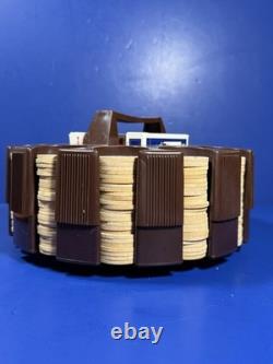 Vintage Spinning Poker Set 300 Genuine Wooden Nickels + 2 Bicycle Decks