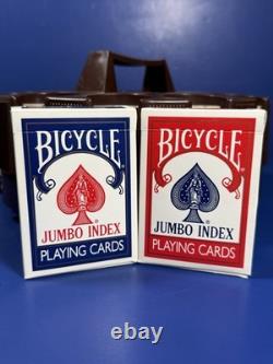 Vintage Spinning Poker Set 300 Genuine Wooden Nickels + 2 Bicycle Decks