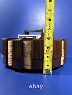 Vintage Spinning Poker Set 300 Genuine Wooden Nickels + 2 Bicycle Decks