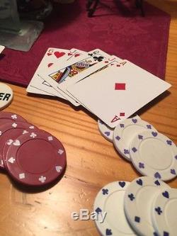 Vintage Vinci Professional Casino Poker & Chips, 2 Sets Of Cards WithDealer Chips