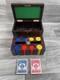 Vintage Wood Box Poker Set Cards Chips Bicycle New Fan Back / League Bakelite