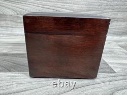 Vintage Wood Box Poker Set Cards Chips Bicycle New Fan Back / League Bakelite