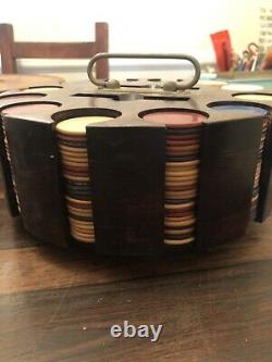 Vintage bakelite poker set with wooden caddy rare