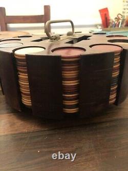 Vintage bakelite poker set with wooden caddy rare
