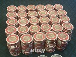 Vintage clay casino poker chip set