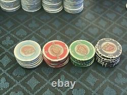 Vintage clay casino poker chip set