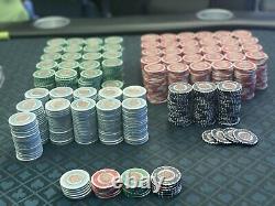 Vintage clay casino poker chip set