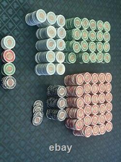 Vintage clay casino poker chip set