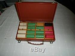 Vintage poker Chip Set Jones Bros 1930's (LGSQUR) Mold Very Rare With Extras