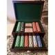 Vtg Howard Miller 500 Pcs Poker Chip Set W Wood Box