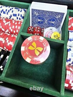 Vtg Howard Miller 520pc Poker Chip Set Texas Blackjack Cards Game w Wooden Case