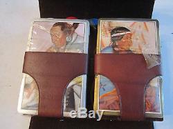 Vtg Set Of Cards With Mini Size Poker Chips In Leather Case Cards New Ofcc