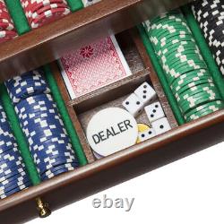 WE Games Solid Maple Wood 500 Chip Poker Set in Beautifully Crafted Wood Case