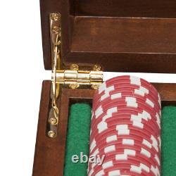 WE Games Solid Maple Wood 500 Chip Poker Set in Beautifully Crafted Wood Case