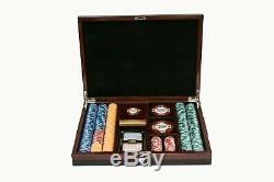 WPT 500 CHIP POKER CHIP SET IN RACK WIth DICE AND CARDS