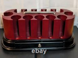 WPT Cards World Poker Tour 300 Ct Oval Poker Chip Set Cherry Wood Chiprack