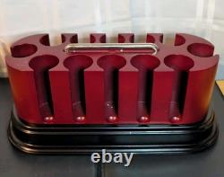 WPT Cards World Poker Tour 300 Ct Oval Poker Chip Set Cherry Wood Chiprack