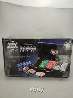 WSOP Professional 500 11.5 gram Poker Chip Set Wood Case Black 2065BW