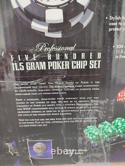 WSOP Professional 500 11.5 gram Poker Chip Set Wood Case Black 2065BW