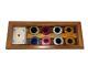 Walnut Italian Poker Set Dal Negro Treviso Agresti Leggero Italy Mother of Pearl