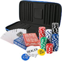 Westop Sports 300 Poker Chips Set Poker Set with Case 300 Casino Tokens, 2 D
