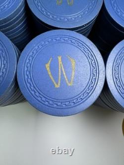 White's Card Room W Poker Casino 405 Chip Set San Diego California ZigZag Mold