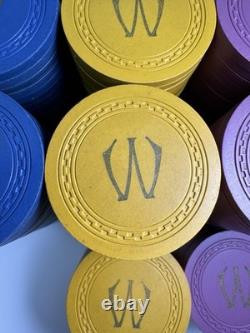 White's Card Room W Poker Casino 405 Chip Set San Diego California ZigZag Mold