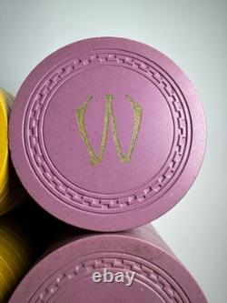 White's Card Room W Poker Casino 405 Chip Set San Diego California ZigZag Mold