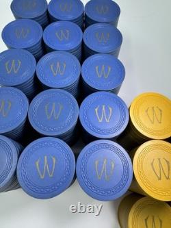 White's Card Room W Poker Casino 405 Chip Set San Diego California ZigZag Mold