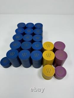 White's Card Room W Poker Casino 405 Chip Set San Diego California ZigZag Mold