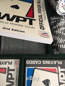 World Poker Tour Chip Set Heavy Duty Mahogany Case New