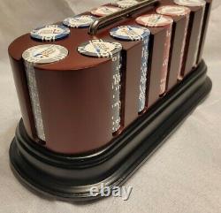 World Poker Tour Chip Set Rotating Red base with Handle Brand New Never Used