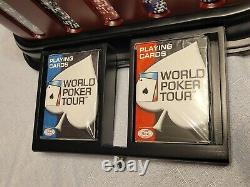 World Poker Tour Chip Set Rotating Red base with Handle Brand New Never Used