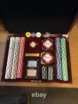 World Poker Tour Poker Chip500 Set with Dice, KEM Cards, Coasters locks! G