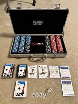 World Poker Tour Poker Game 300 Chips, 5 Dice and Cards Set with Locking Case
