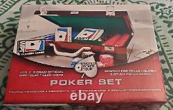 World Poker Tour Poker Set 400 Clay Chips Wooden Case New in Box