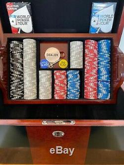 World Poker Tour Professional Chip&Card Wooden Collectors Box Set Texas Hold Em