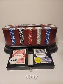 World Poker Tour Professional Poker Chips 306 Piece Set withSpinning Wood Holder