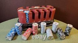 World Poker Tour Spinning Wood Rack + Rare Color Chip Set + Most Sealed