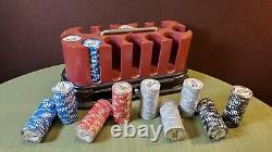 World Poker Tour Spinning Wood Rack + Rare Color Chip Set + Most Sealed