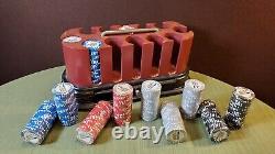 World Poker Tour Spinning Wood Rack + Rare Color Chip Set + Most Sealed