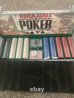 World Series Of Poker 500 Chip Set Clay Chips Metal Carrying Case