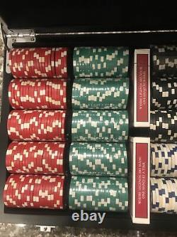 World Series of Poker 500 Casino-Quality Chip Set Black Wood Briefcase