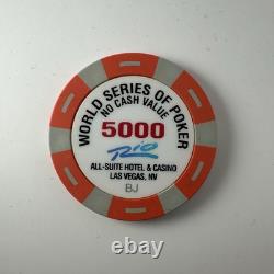 Wsop World Series Of Poker Tournament Chip Bj $5000 Rio Casino Las Vegas, Nevada