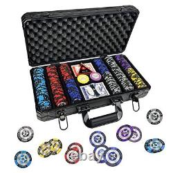 YUZPKRSI Clay Poker Chips, 300PCS 14 Gram Poker Chip Set with K-Type Shock